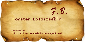 Forster Boldizsár névjegykártya